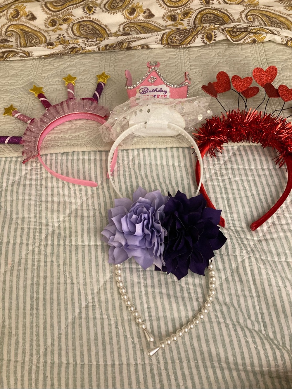 4- ADORABLE GIRLS Headbands Assorted Occasions! Birthday +More All/$15
